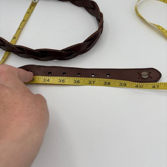 Abercrombie and Fitch Brown Leather Woven Belt 1\